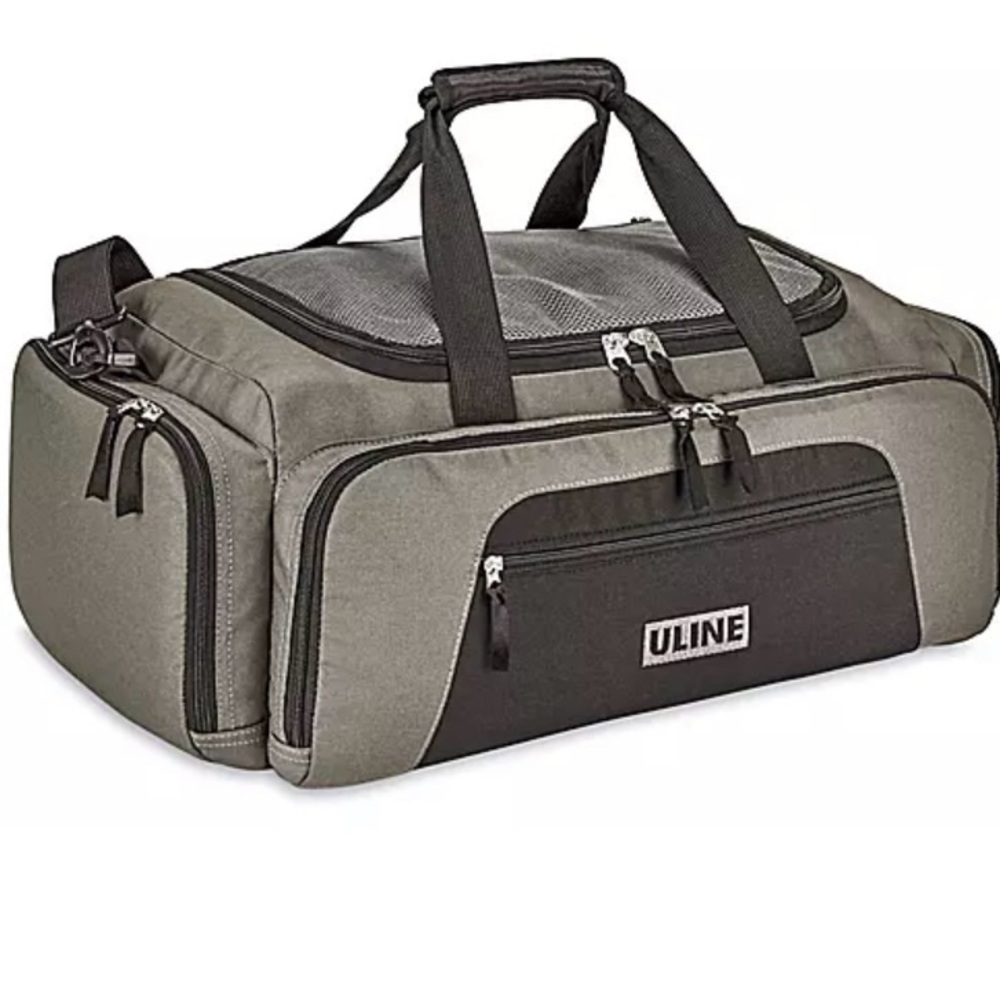 Uline Black and Gray Men's Duffel Bag